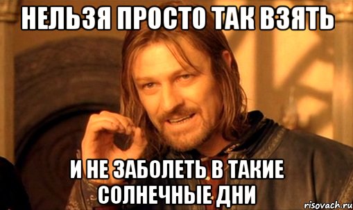 нельзя просто так взять и не заболеть в такие солнечные дни, Мем Нельзя просто так взять и (Боромир мем)