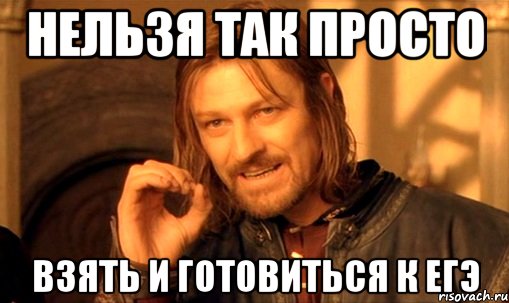 нельзя так просто взять и готовиться к егэ, Мем Нельзя просто так взять и (Боромир мем)