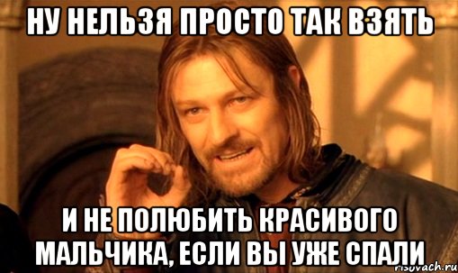 ну нельзя просто так взять и не полюбить красивого мальчика, если вы уже спали, Мем Нельзя просто так взять и (Боромир мем)