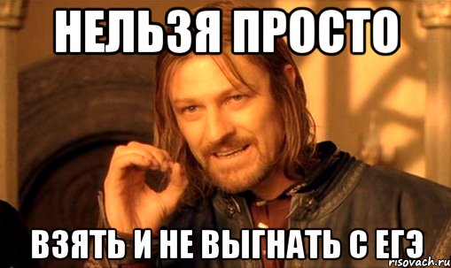 нельзя просто взять и не выгнать с егэ, Мем Нельзя просто так взять и (Боромир мем)