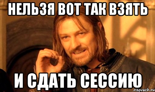 нельзя вот так взять и сдать сессию, Мем Нельзя просто так взять и (Боромир мем)