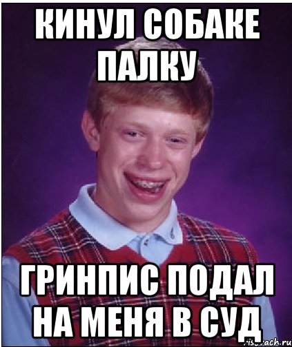 кинул собаке палку гринпис подал на меня в суд, Мем Неудачник Брайан