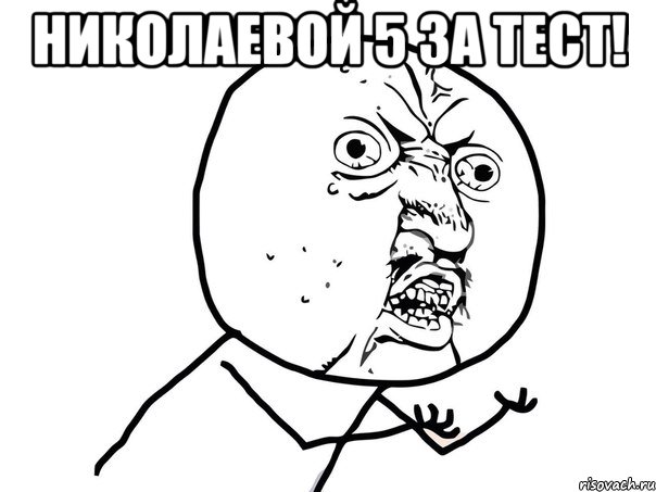 николаевой 5 за тест! , Мем Ну почему (белый фон)