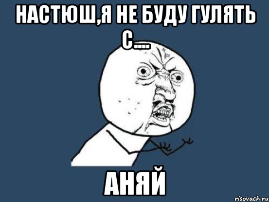 настюш,я не буду гулять с.... аняй, Мем Ну почему