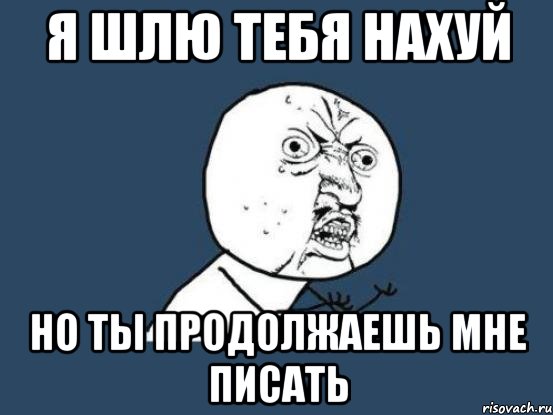 я шлю тебя нахуй но ты продолжаешь мне писать, Мем Ну почему