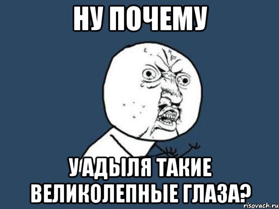 ну почему у адыля такие великолепные глаза?, Мем Ну почему