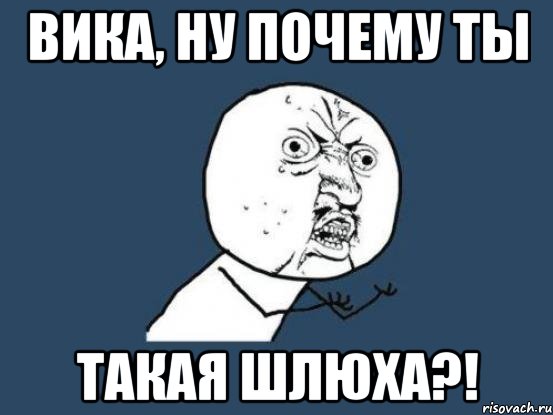 вика, ну почему ты такая шлюха?!, Мем Ну почему