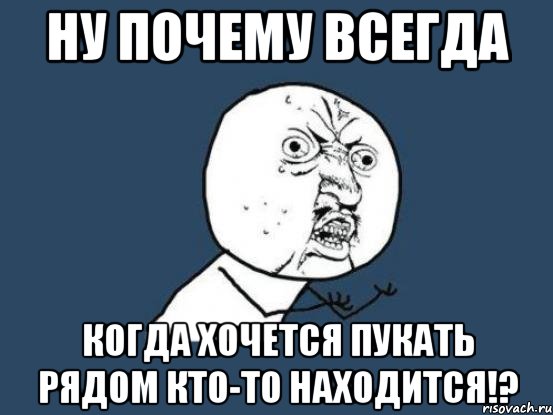 ну почему всегда когда хочется пукать рядом кто-то находится!?, Мем Ну почему