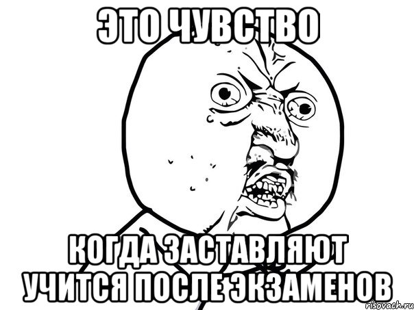 это чувство когда заставляют учится после экзаменов, Мем Ну почему (белый фон)