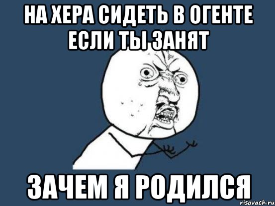 на хера сидеть в огенте если ты занят зачем я родился, Мем Ну почему