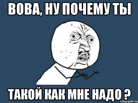 вова, ну почему ты такой как мне надо ?, Мем Ну почему