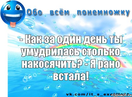 - Как за один день ты умудрилась столько накосячить? - Я рано встала!, Комикс Обо всём понемножку