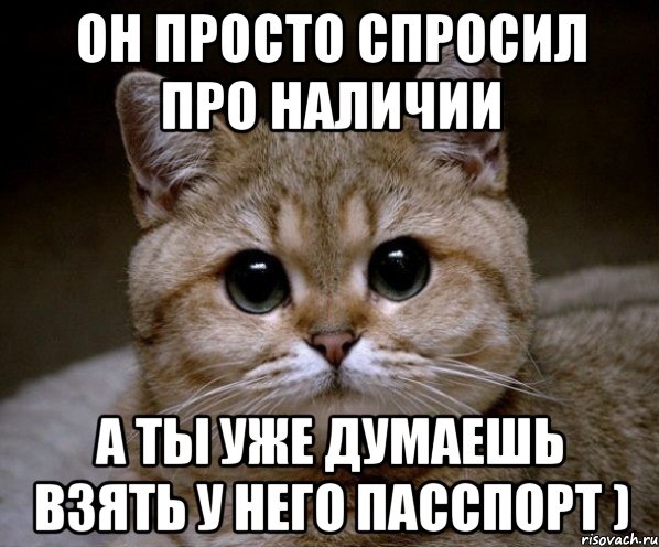 он просто спросил про наличии а ты уже думаешь взять у него пасспорт ), Мем Пидрила Ебаная