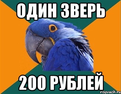 один зверь 200 рублей, Мем Попугай параноик