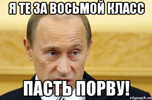 я те за восьмой класс пасть порву!, Мем путин