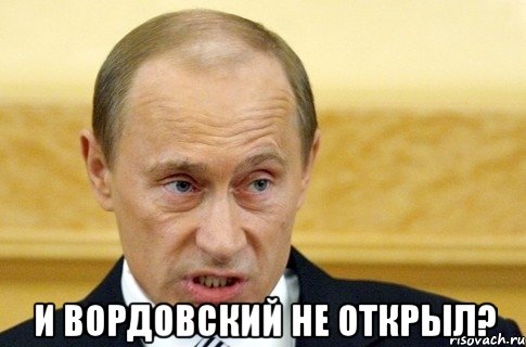  и вордовский не открыл?, Мем путин