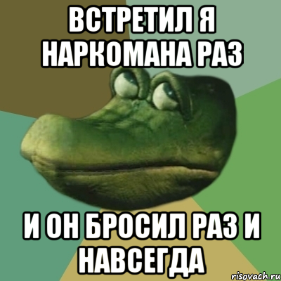 встретил я наркомана раз и он бросил раз и навсегда, Мем  Ракодил