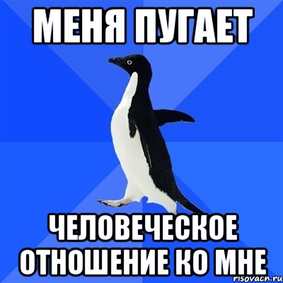 меня пугает человеческое отношение ко мне, Мем  Социально-неуклюжий пингвин