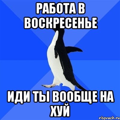 работа в воскресенье иди ты вообще на хуй, Мем  Социально-неуклюжий пингвин