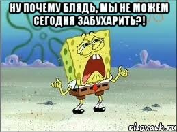 ну почему блядь, мы не можем сегодня забухарить?! , Мем Спанч Боб плачет