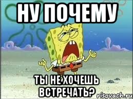 ну почему ты не хочешь встречать?, Мем Спанч Боб плачет