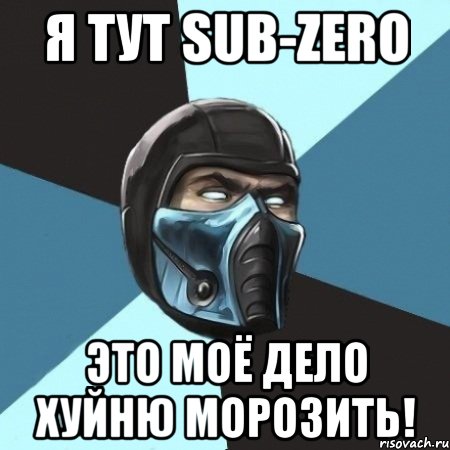 я тут sub-zero это моё дело хуйню морозить!, Мем Саб-Зиро