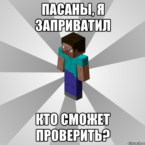 пасаны, я заприватил кто сможет проверить?, Мем Типичный игрок Minecraft