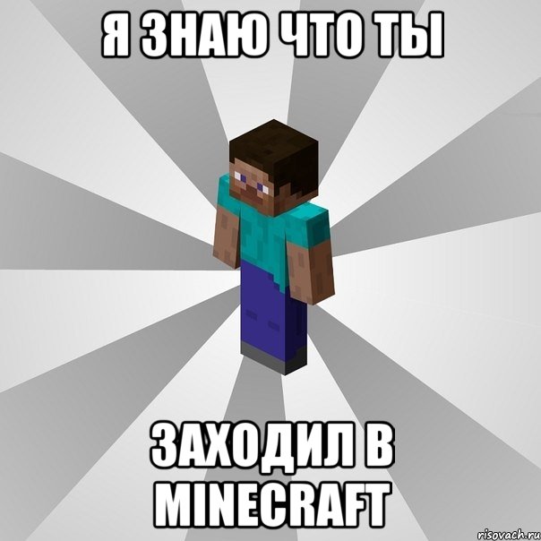 я знаю что ты заходил в minecraft, Мем Типичный игрок Minecraft