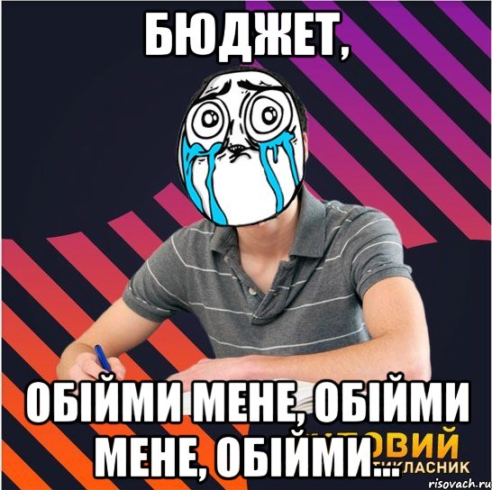 бюджет, обійми мене, обійми мене, обійми..., Мем Типовий одинадцятикласник