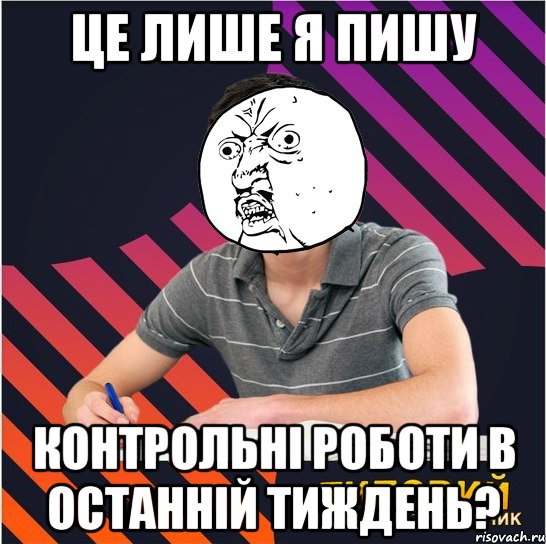 це лише я пишу контрольні роботи в останній тиждень?, Мем Типовий одинадцятикласник