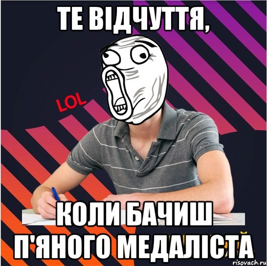 те відчуття, коли бачиш п'яного медаліста, Мем Типовий одинадцятикласник