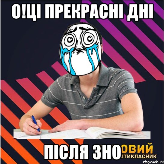 о!ці прекрасні дні після зно, Мем Типовий одинадцятикласник