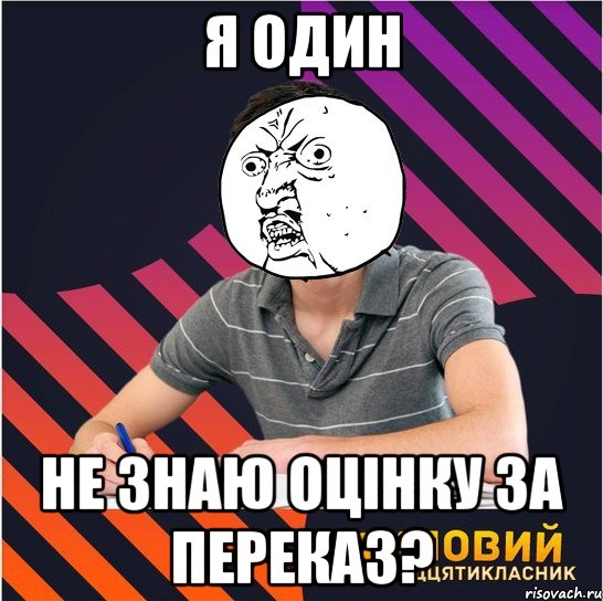 я один не знаю оцінку за переказ?, Мем Типовий одинадцятикласник