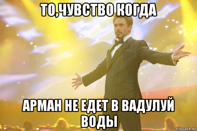 то,чувство когда арман не едет в вадулуй воды, Мем Тони Старк (Роберт Дауни младший)