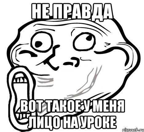 не правда вот такое у меня лицо на уроке, Мем  Trollface LOL