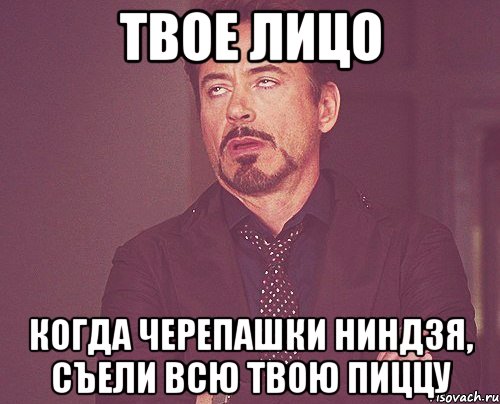 твое лицо когда черепашки ниндзя, съели всю твою пиццу, Мем твое выражение лица