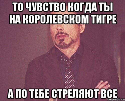 то чувство когда ты на королевском тигре а по тебе стреляют все, Мем твое выражение лица