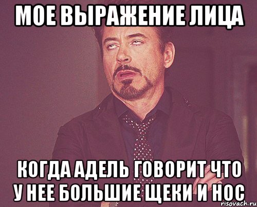 мое выражение лица когда адель говорит что у нее большие щеки и нос, Мем твое выражение лица