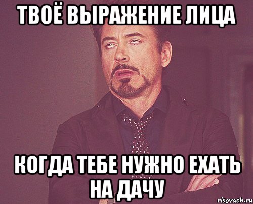 твоё выражение лица когда тебе нужно ехать на дачу, Мем твое выражение лица