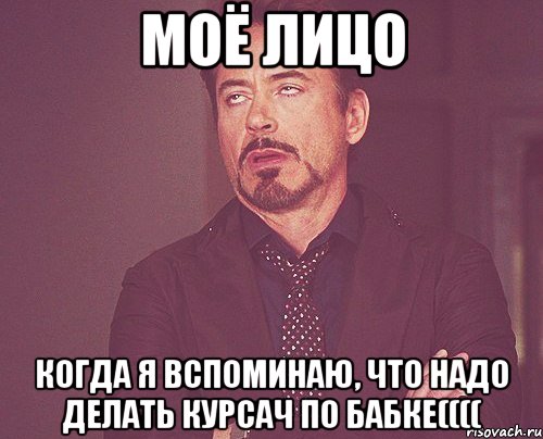 моё лицо когда я вспоминаю, что надо делать курсач по бабке((((, Мем твое выражение лица