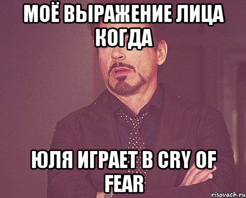 моё выражение лица когда юля играет в cry of fear, Мем твое выражение лица