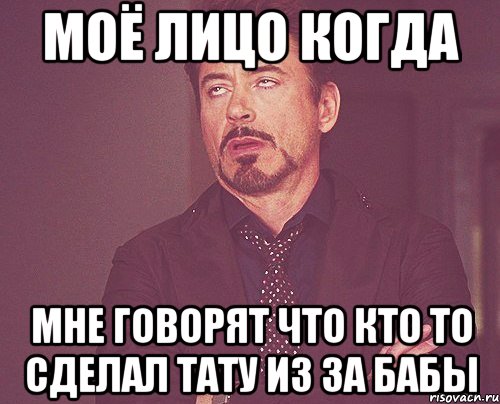 моё лицо когда мне говорят что кто то сделал тату из за бабы, Мем твое выражение лица