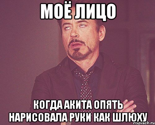 моё лицо когда акита опять нарисовала руки как шлюху, Мем твое выражение лица