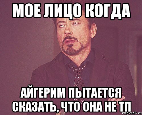 мое лицо когда айгерим пытается сказать, что она не тп, Мем твое выражение лица