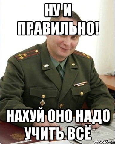 ну и правильно! нахуй оно надо учить всё, Мем Военком (полковник)