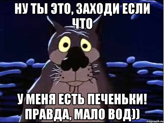 ну ты это, заходи если что у меня есть печеньки! правда, мало вод))