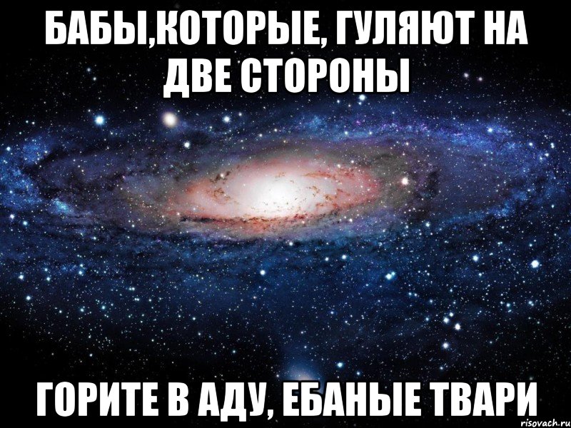 бабы,которые, гуляют на две стороны горите в аду, ебаные твари, Мем Вселенная