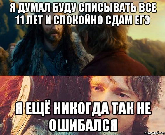 я думал буду списывать все 11 лет и спокойно сдам егэ я ещё никогда так не ошибался