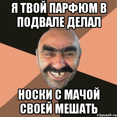 я твой парфюм в подвале делал носки с мачой своей мешать, Мем Я твой дом труба шатал