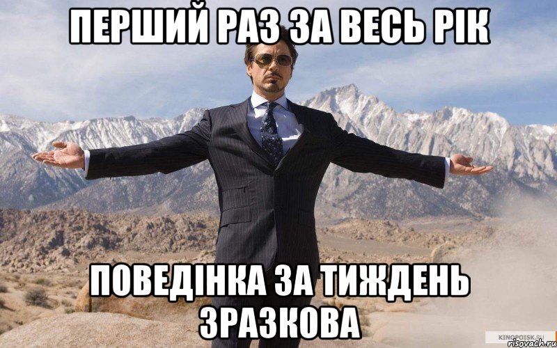 перший раз за весь рік поведінка за тиждень зразкова, Мем железный человек